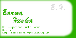 barna huska business card